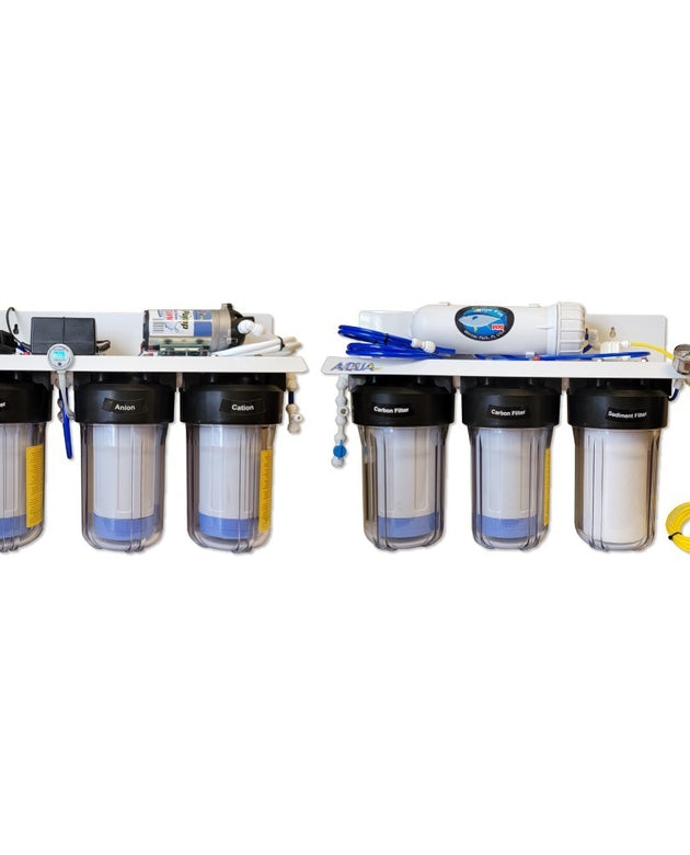 500 GPD 7-Stage RO/DI Blue Fin PRO Light Commercial System w/Booster Pump - AquaFX