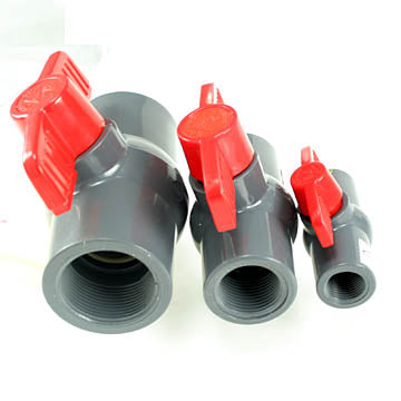DURA PVC Valve - T1-010G - 1 inch Compact Ball Valve - Grey