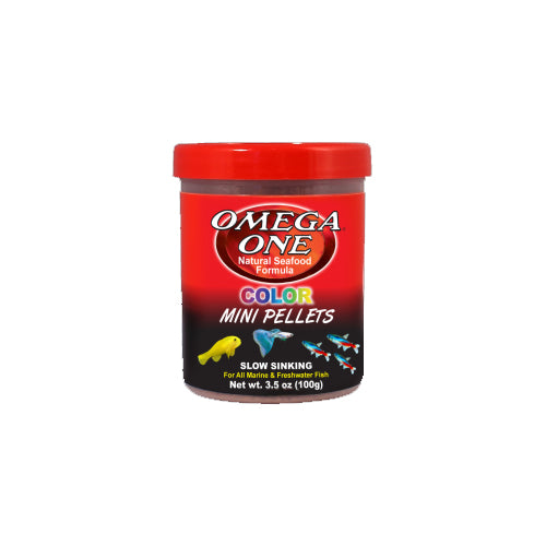 Omega One Color Mini Sinking Pellets Fish Food 3.5 oz #61381
