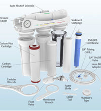 150 GPD Hydroponic Reverse Osmosis Water Filtration System RO Filter Unit