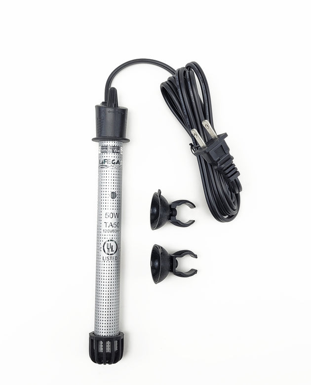 Lifegard Aquatics Adjustable Quartz Glass Heater 50 Watt  UL Listed and with Electronic Control
