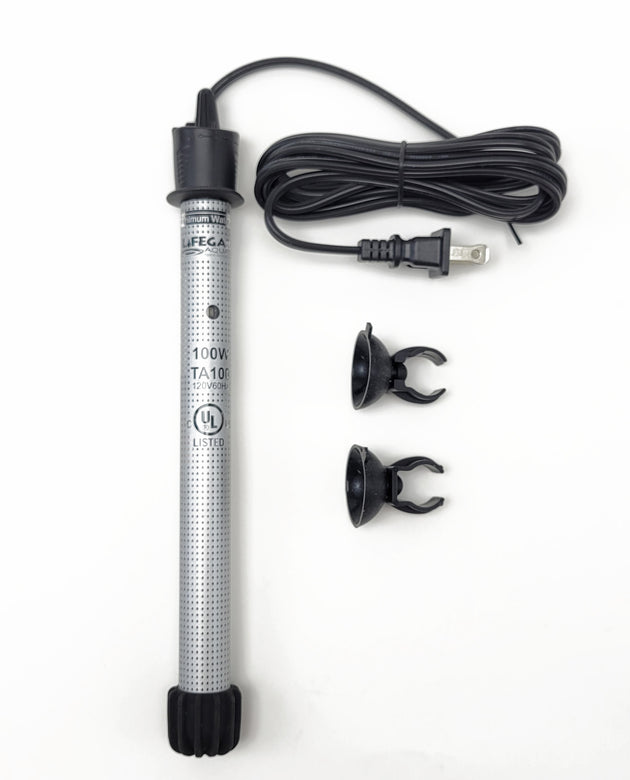 Lifegard Aquatics Adjustable Quartz Glass Heater 100 Watt UL Listed and with Electronic Control