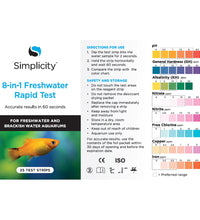 Simplicity 8-in-1 Freshwater Rapid Test - 25 Test Strips
