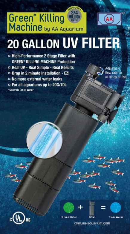 AA Aquarium 3w Mini GKM 20 Gallon UV Filter